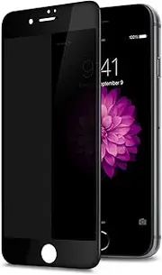 TECHO Privacy Screen Protector for iPhone 8 Plus 7 Plus, Anti Spy 9H Tempered Glass, Edge to Edge Full Cover Screen Protector [Anti-Fingerprint] [Full Coverage] (Black)