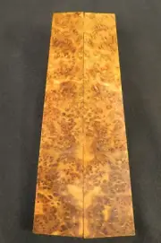 STABILIZED CHEESEWOOD BURL KINFE SCALES 1.6" x 10.5" x .4" - .5" DOUBLE SET