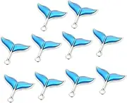 STOBOK Pcs Mermaid Tail Pendant DIY Hanging Necklace DIY Earring Pendant Colorful Jewelry Silver Sky-Blue Set