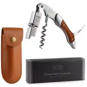 Waiter's Corkscrew with Vegan Leather Sheath by M&R Blvd. - Professional Grad...