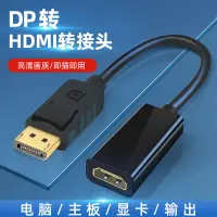 在飛比找露天拍賣優惠-【立減20】適用于DP轉HDMI母口轉接頭線接口1.4高清連