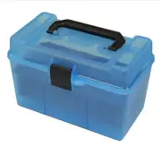 MTM H50-RS-24 DELUXE HANDLED BLUE AMMO BOX - 50 RD - 17 223 REM 204 RUGER+ - NEW