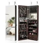 LED Full-length Mirror Jewelry Cabinet Storage Cabinet Wall/Door Mounted