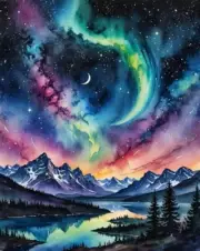 Paint by Numbers Kits Adults, Starlit Sky Paint by Numbers Kits,Adult Paint by