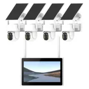 Solar Battery CCTV Wireless Home Security Camera System w Monitor Villa house AU