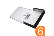Marbig Lever Arch Box File Foolscap Black Mottle Pack 6