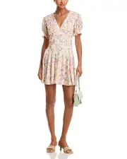 Aqua Floral Mini Dress - Exclusive