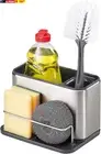 Surface Stainless-Steel Caddy Sink Area Organiser, Sponge Holder, Grey