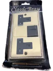 BG Classic Brass Double Pole Switched 2 Gang Socket Outlet - NEW