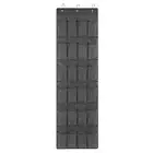 Mesh Pockets Hanging Shoe Rack Washable Shoe Storage Closet (Grey 24 Cells)