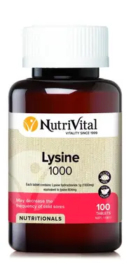 Nutrivital Lysine 1000 | 100 tablets