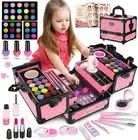 59 Pcs Kids Makeup Kit for Girl Toys Dress Up Beauty Vanity Cosmetics Case Gift