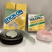 Stick-On hook & loop fastener 3/4x 6yd Black + White Sticky Back White 3/4x 5yd