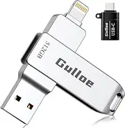 512GB iPhone Flash Drive for Photos, Memory Stick Storage File Data Backup, Compatible with iPhone iPad Android PC, Plug and Play, No Application Required (Metal Silver)