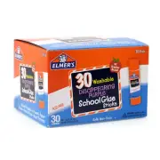 Elmer's Disappearing Purple School Glue, Washable, 30 Pack, 0.24-ounce sticks US