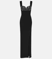 [Rebecca Vallance] Rebecca Vallance Bianca crystal-embellished gown UK 14 black