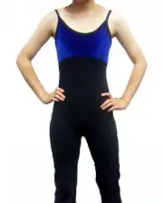 Eurotard 12580 Adult Size Small Royal Blue/Black Two-Tone Camisole Unitard