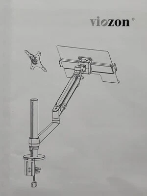 Viozon 1s Pro Laptop/Notebook/Projector Mount Stand, Height Single arm, Black