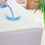 ForZzz Nature Bamboo 100% Waterproof King Mattress Protector/Extra Deep Pocket Mattress Cover Pad 3 Layers Design Cooling Anti Dust Mite Mattress Encasement Protector