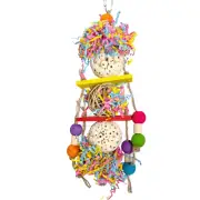 1106 Sola Shred Tower - Handmade Deluxe Aviary Foraging Bird Toy Thrilling Parts