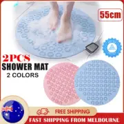 2X Shower Mat Bath Soft Quick-drying 55cm Large Non Slip Rubber Sucker Bathtub