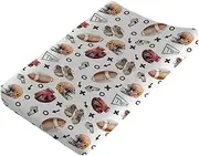 Watercolor American Football Baby Changing Pad Covers for Boy Girl 32''x16'' Outdoor Sports Fitted Diaper Change Table Sheets Sports Lovers Gift Comfort Soft Breathable Nursery Changing Table Mats