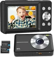 Digital Camera FHD 1080P 44MP Vlogging Camera Digital with 2.4 Inch LCD Rechargeable 16X Digital Zoom, Portable Digital Camera for Teenagers, Children, Beginners