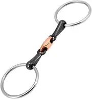 SagaSave Stainless Steel Horse Bit, Tack Snaffle Bit Horse Gag Copper Horse Mouth Snaffle Bit for Hours Training Racing - 115mm