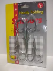 Handy Folding Scissors 3 Pack Large Medium Small Vintage SC321