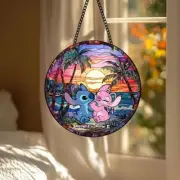 Personalized Stitch And Angel Acrylic Suncatcher, Lilo And Stitch Suncatcher