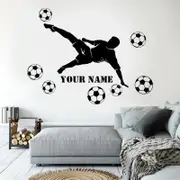 [Namly Design] Wallsticker - Football Player and Footballs / Personalised / Transparent