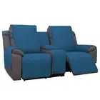 PureFit 2 Seat Recliner Cover for Loveseat, Peacock Blue/Beige, Water Resista...