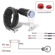 Motorcycle Switch ON OFF Handlebar Push Button Blue LED Spot Fog Light Headlight
