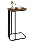 C Shaped End Table, 27 Inches High Small Side Table for Sofa and Bed, Couch T...