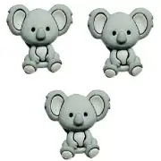 Koala Boy (3 pcs) - Animal Buttons - Shelly's Buttons - Craft Sewing Scrap