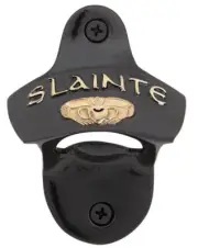 Exclusively Irish Slainte Claddagh Wall Bottle Opener - Black brass