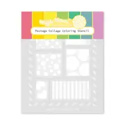 Waffle Flower Postage Collage - Colouring Stencil