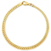 9kt Yellow Gold Silver Infused Herringbone Bracelet