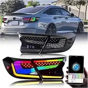 Taillights Compatible With Accord 2018-2022 Ver Accessories V3 RGB Brake Led Sequential Turn Signal Dynamic Startup Rear Back Lamp