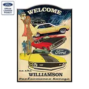 Retro Ford Falcon Personalised Welcome Sign