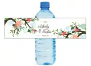 Flowers Trees & Mason Jars Hanging Wedding Water Bottle labels Engagement Party