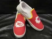 BIG KID / YOUTH VANS Kansas City Chiefs custom hand painted shoes sizes 3.5 to 6