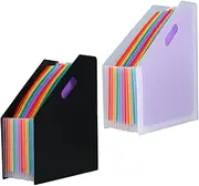 HOODANCOS 2 Pack of Accordion Folders for Documents Large Capacity Pp Plastic Stylish