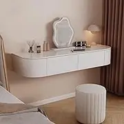 Wall-Mounted Dressing Table Laptop PC Table Wall Shelf Floating Desk Makeup Table Bedside Table Writing Study Table Multifunctional Computer Workstation for Small Space White 120cm