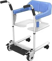 Rolling Walkers Patient Lift Wheelchair Nursing Helper Medical Full Body Transfer Shifter Bedside Commode with 180° Split Seat Shower Chair Self-Propelled Wheelchair