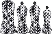 Andux 4Pack/set Golf 460cc Driver Fairway Woods Hybrids Club Head Covers with Artistic Pattern