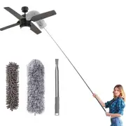 Microfiber Duster for Cleaning, 100" Extension Pole Telescoping Duster, Benda...