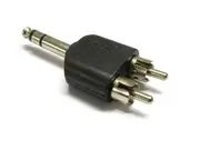 1/4" 6.35mm Mono Male To 2X RCA male Audio Connector Adapter Splitter