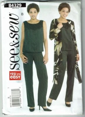 Butterick See and Sew Sewing Pattern 4329 Jacket Top Pants Size 14-18