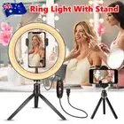 10 Inch USB LED Ring Light Tripod Stand Kit Selfie Circle Stand Phone Holder AUS